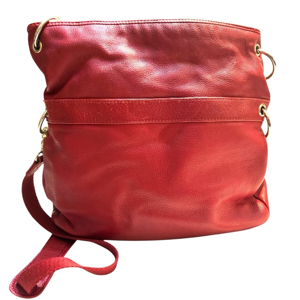 The Sak Bag Red Leather Convertible Shoulder Bag and Crossbody Braided Strap Y2K - Picture 2 of 15